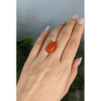 12.70 Ct. Orange Cabochon Fire Opal from Mexico Life Style