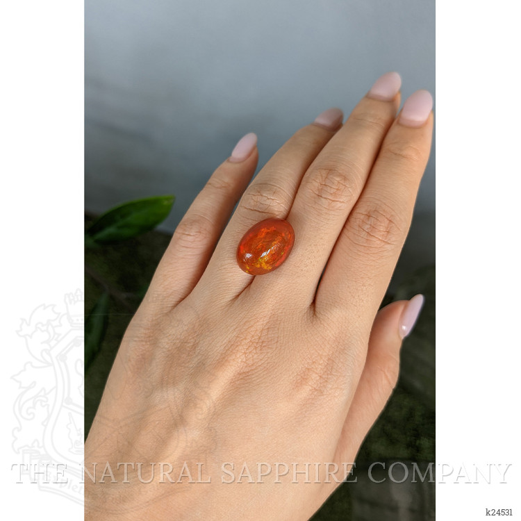 12.70 Ct. Orange Cabochon Fire Opal from Mexico