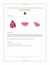 1.62 Ct. Pink Tourmaline from Mozambique Appraisal