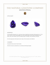 4.41 Ct. Violetish Blue Tanzanite from Tanzania Appraisal