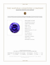 2.06 Ct. Violetish Blue Tanzanite from Tanzania Scan Report