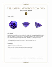 2.72 Ct. Violetish Blue Tanzanite from Tanzania Appraisal