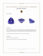 1.50 Ct. Violetish Blue Tanzanite from Tanzania Appraisal