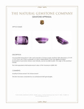 15.84 Ct. Purple Amethyst from Brazil Appraisal