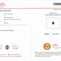 0.96 Ct. Red Zircon from Tanzania Scan Report