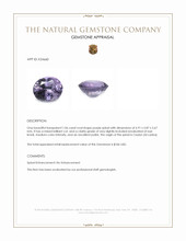 1.06 Ct. Purple Spinel from Ceylon (Sri Lanka) Appraisal