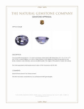 1.12 Ct. Violet Spinel from Ceylon (Sri Lanka) Appraisal