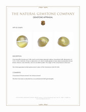 2.88 Ct. Greenish Yellow Cabochon Chrysoberyl Appraisal