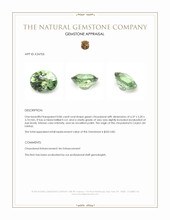 0.86 Ct. Green Chrysoberyl from Ceylon (Sri Lanka) Appraisal
