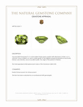 2.12 Ct. Green Peridot from Pakistan Appraisal