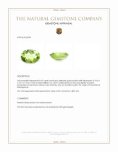 0.92 Ct. Yellowish Green Peridot from Madagascar Appraisal