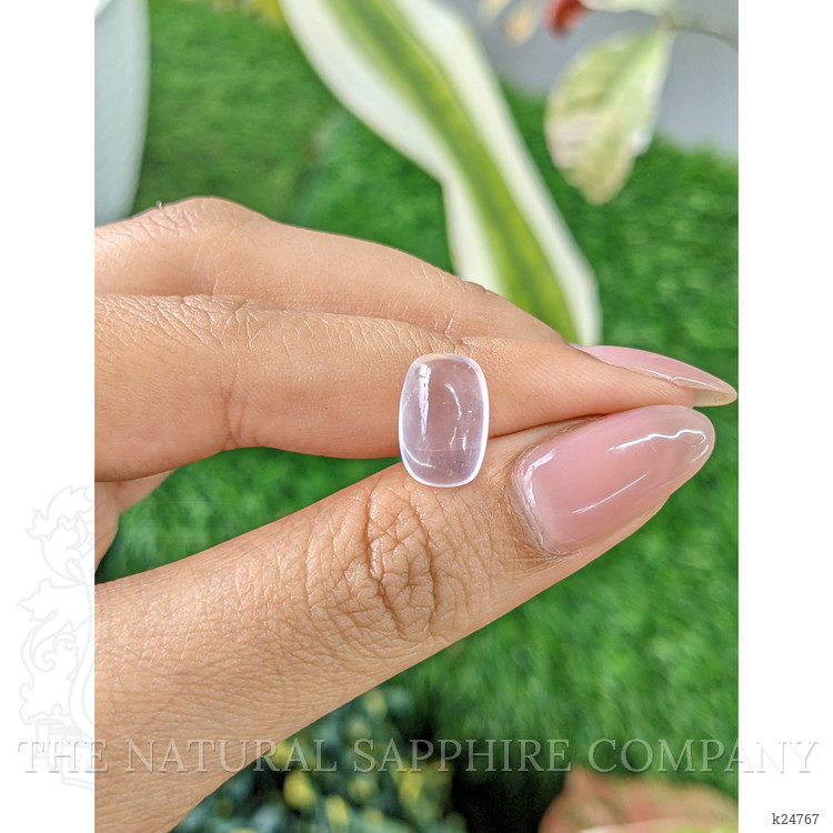 4.46 Ct. Purplish Pink Cabochon Rose Quartz from Ceylon (Sri Lanka)