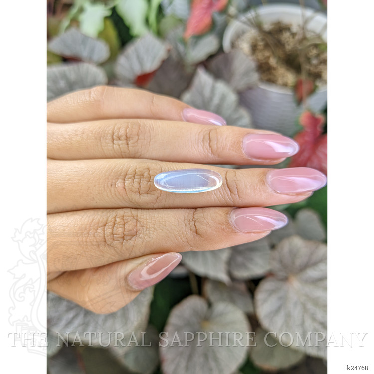 6.67 Ct. Blue Flash Cabochon Moonstone from Ceylon (Sri Lanka)