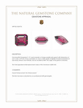 1.57 Ct. Purplish Pink Garnet from Tanzania Appraisal