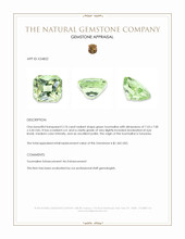 2.10 Ct. Green Tourmaline from Tanzania Appraisal