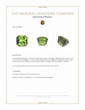 1.88 Ct. Green Tourmaline from Tanzania Appraisal
