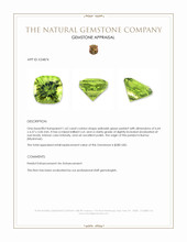 1.62 Ct. Yellowish Green Peridot from Burma (Myanmar) Appraisal