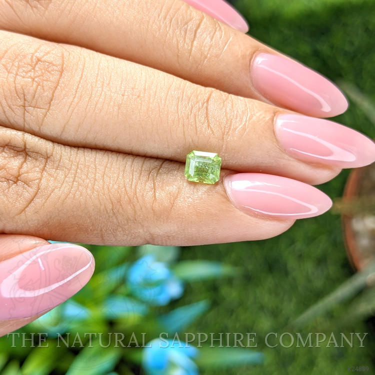 0.74 Ct. Green (Lime Green) Peridot from Tanzania