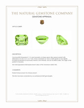 1.13 Ct. Green (Lime Green) Peridot from Tanzania Appraisal