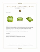 4.19 Ct. Green (Lime Green) Peridot from Tanzania Appraisal