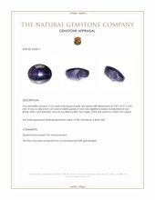 3.76 Ct. Purple Star Spinel from Ceylon (Sri Lanka) Appraisal