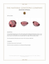 2.27 Ct. Pink Tourmaline from Brazil Appraisal