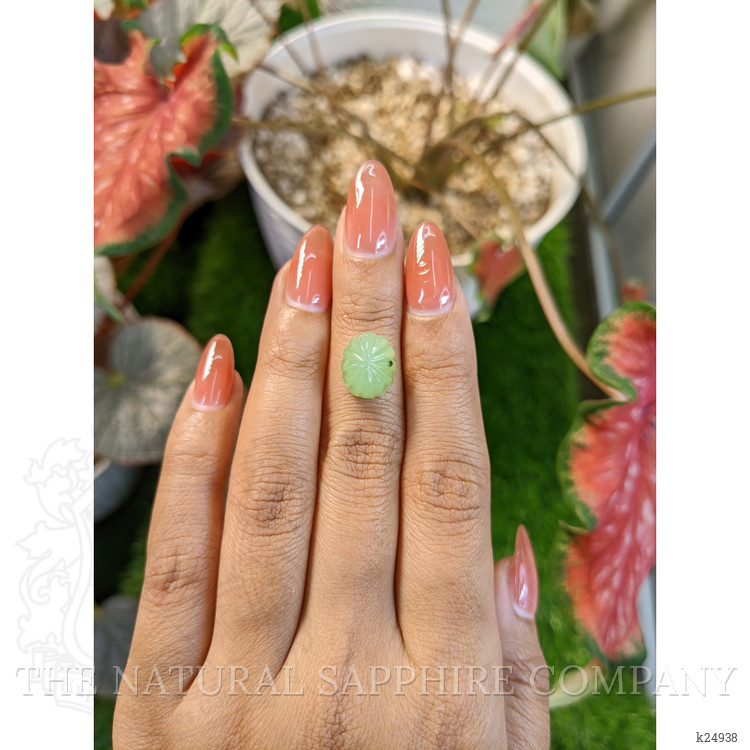 5.27 Ct. Green Cabochon Jade from Burma (Myanmar)