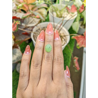 5.24 Ct. Green Cabochon Jade from Burma (Myanmar) Life Style