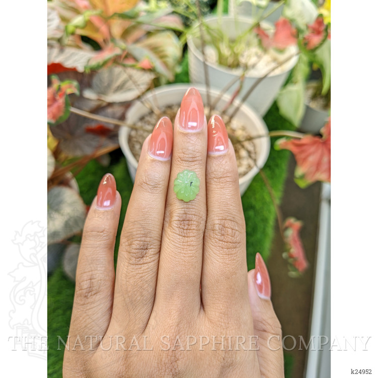 5.24 Ct. Green Cabochon Jade from Burma (Myanmar)