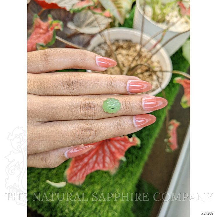 5.24 Ct. Green Cabochon Jade from Burma (Myanmar)