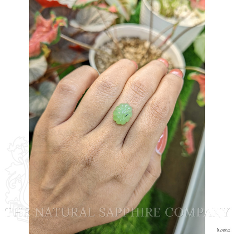 5.24 Ct. Green Cabochon Jade from Burma (Myanmar)