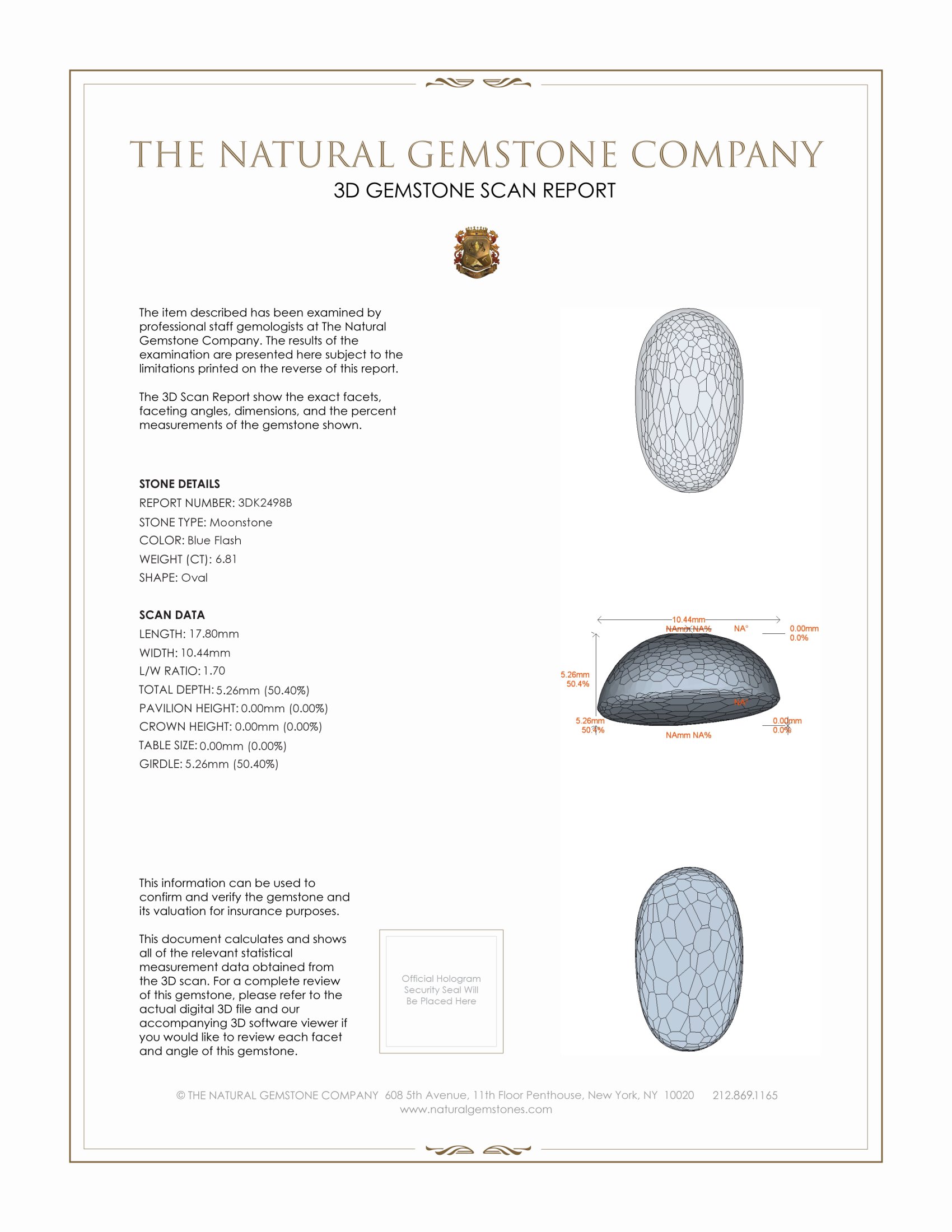 6.81 Ct. Cabochon Moonstone from Ceylon (Sri Lanka)