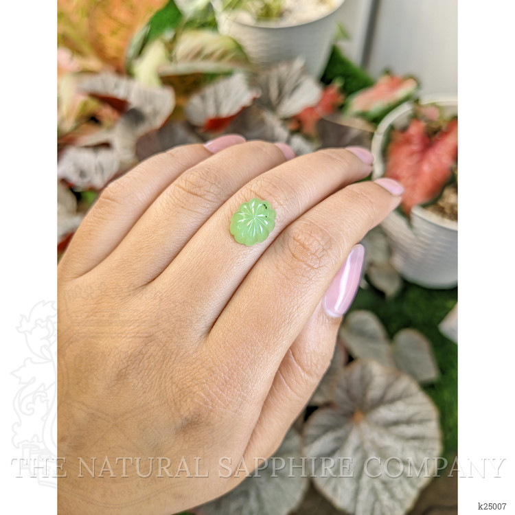 4.77 Ct. Yellowish Green Cabochon Jade from Burma (Myanmar)