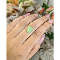5.15 Ct. Yellowish Green Cabochon Jade from Burma (Myanmar) Life Style