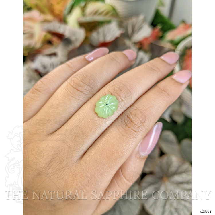 5.15 Ct. Yellowish Green Cabochon Jade from Burma (Myanmar)