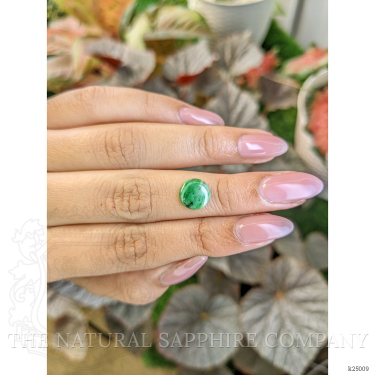 1.13 Ct. Green Cabochon Jade from Burma (Myanmar)