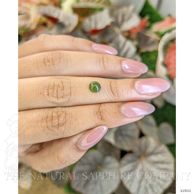 0.80 Ct. Yellowish Green Cabochon Jade from Burma (Myanmar)