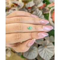 0.70 Ct. Bluish Green Cabochon Jade from Burma (Myanmar) Life Style