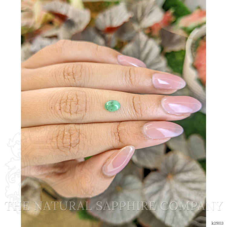0.70 Ct. Bluish Green Cabochon Jade from Burma (Myanmar)