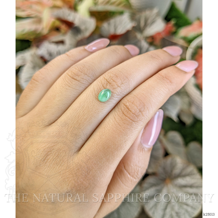0.70 Ct. Bluish Green Cabochon Jade from Burma (Myanmar)