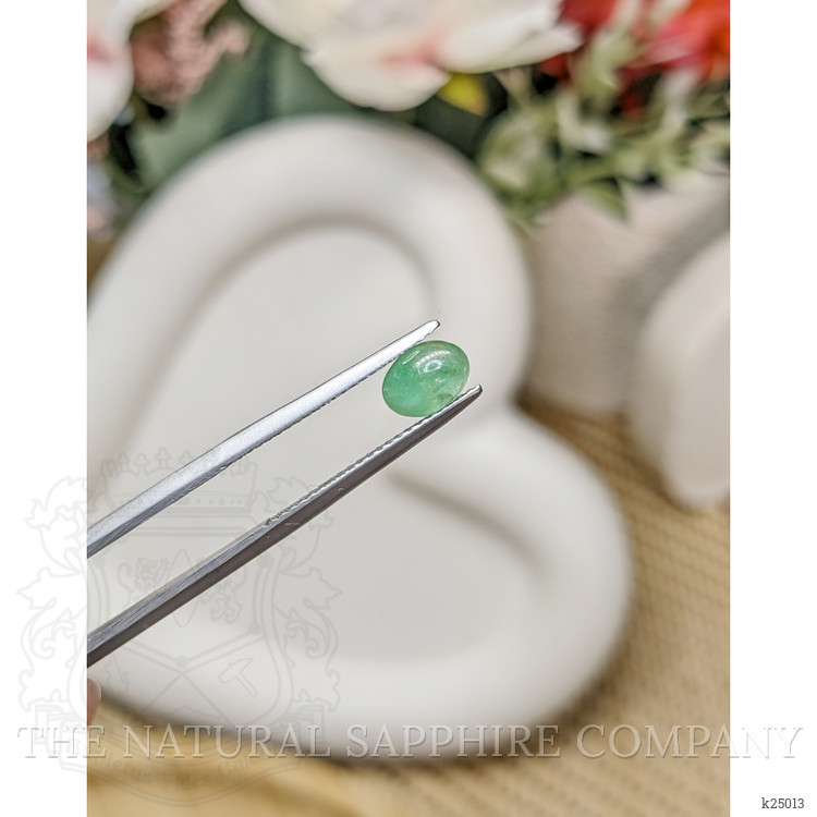 0.70 Ct. Bluish Green Cabochon Jade from Burma (Myanmar)