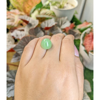 15.20 Ct. Green Cabochon Jade from Burma (Myanmar) Life Style