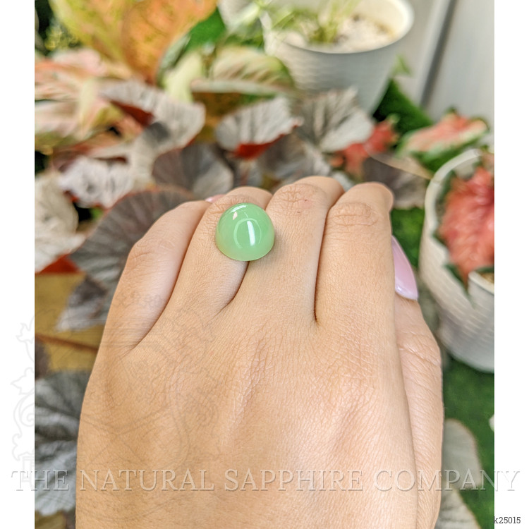 15.20 Ct. Green Cabochon Jade from Burma (Myanmar)