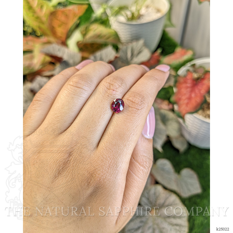 2.10 Ct. Reddish Purple Rhodolite Garnet from Ceylon (Sri Lanka)