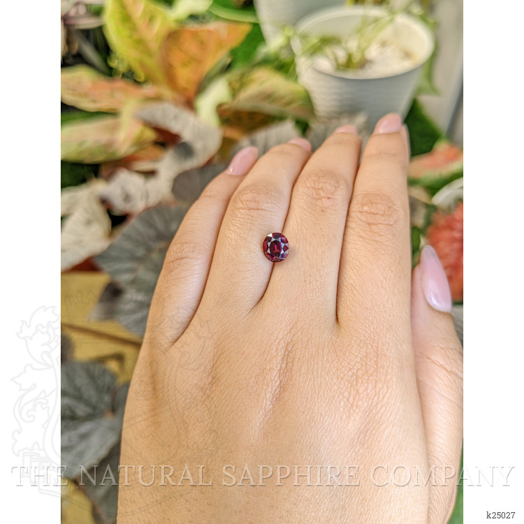 1.97 Ct. Purplish Red Rhodolite Garnet from Ceylon (Sri Lanka)