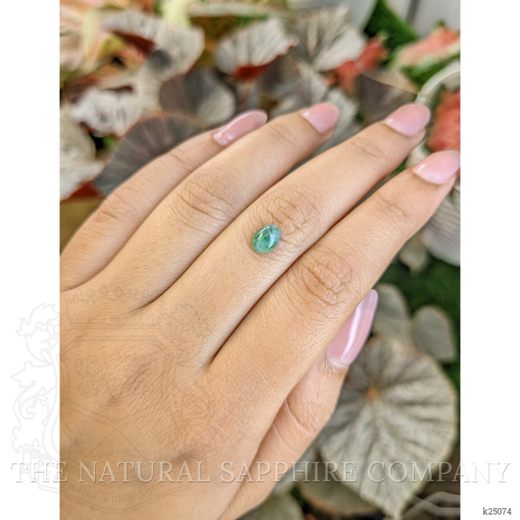0.76 Ct. Bluish Green Cabochon Jade from Burma (Myanmar)