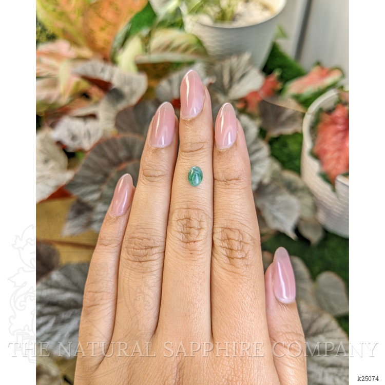 0.76 Ct. Bluish Green Cabochon Jade from Burma (Myanmar)