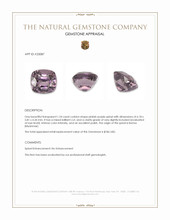 1.24 Ct. Pinkish Purple Spinel from Burma (Myanmar) Appraisal