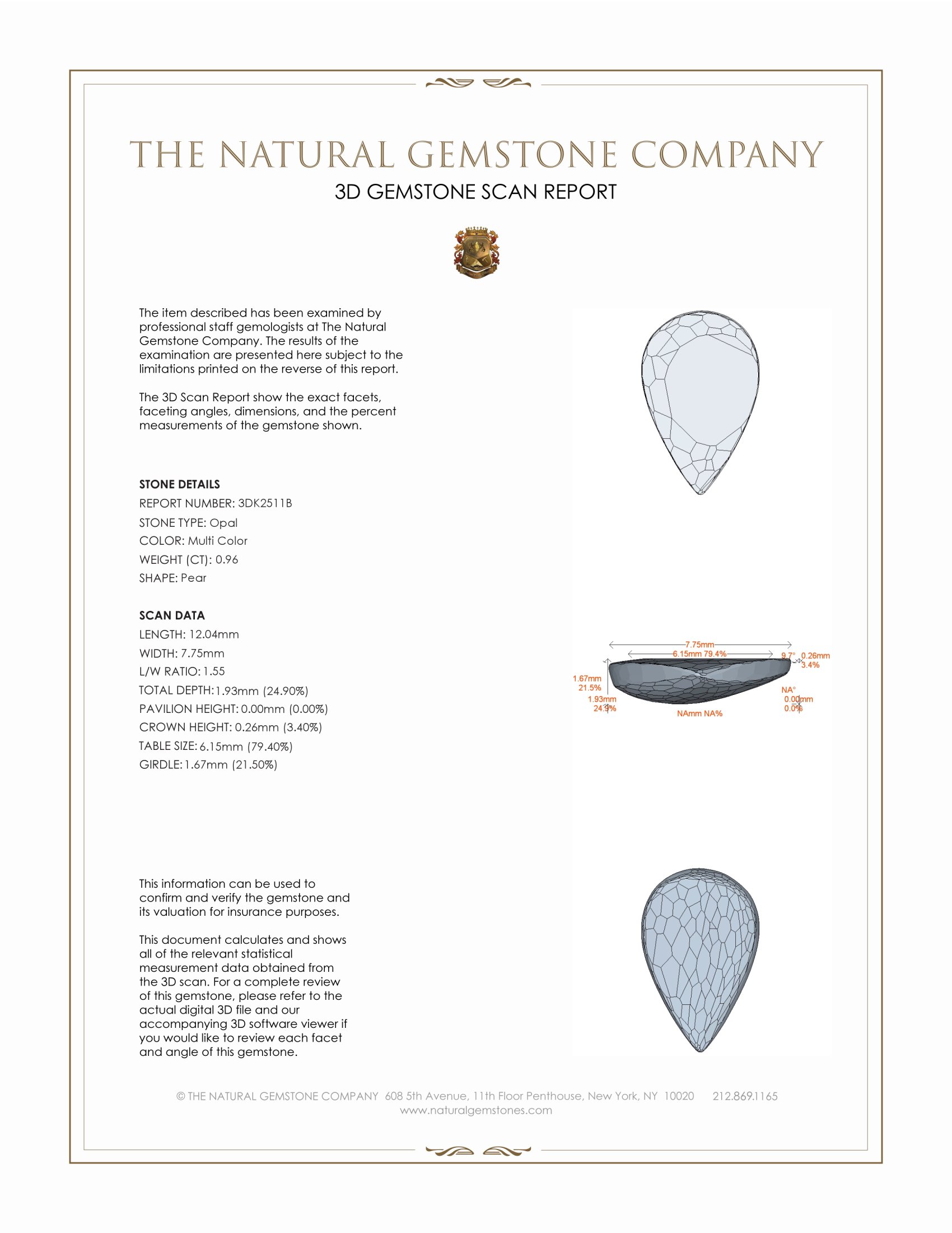 0.96 Ct. White Opal from Australia