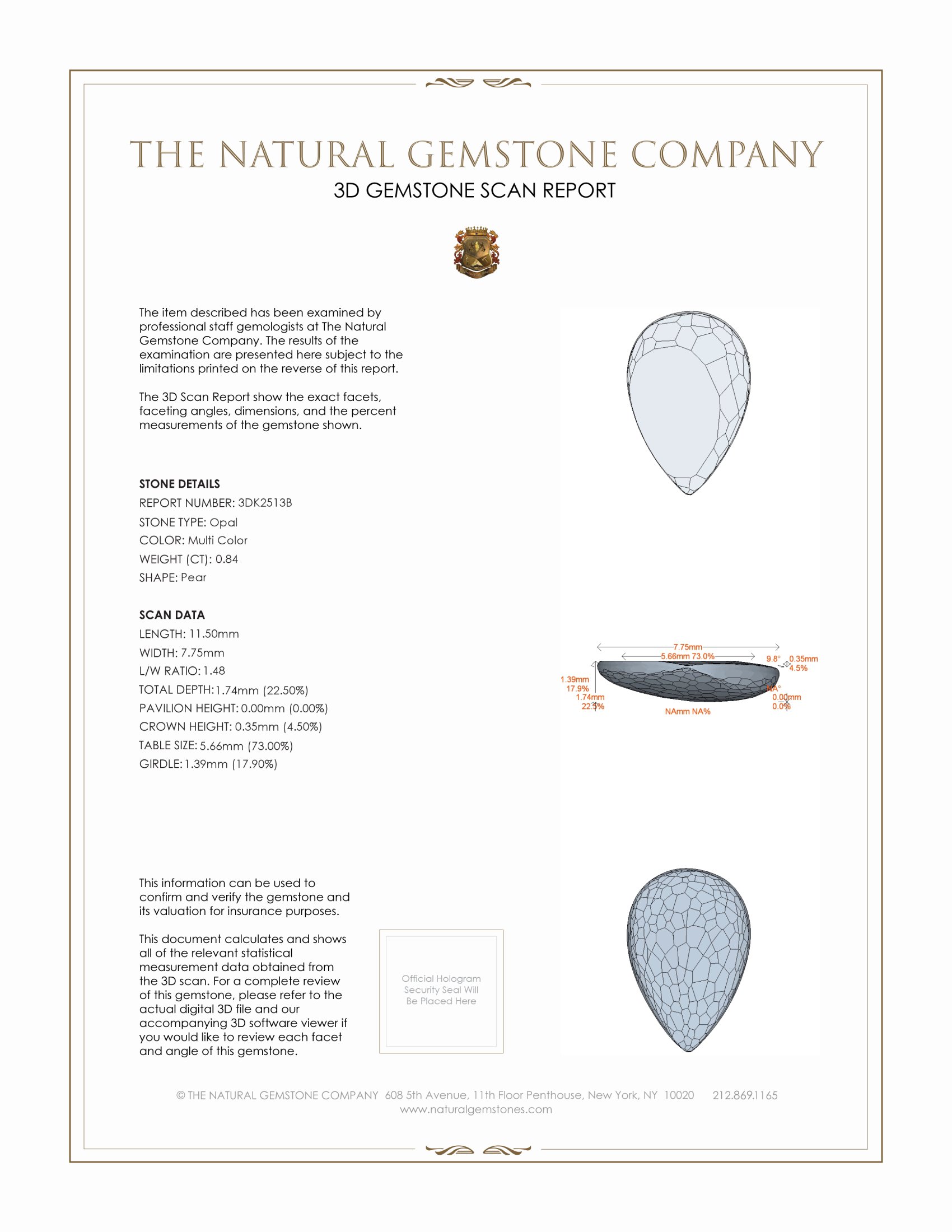 0.84 Ct. White Opal from Australia